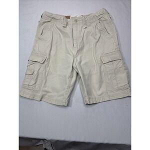 Wonderwall Broken-In Cargo Shorts Mens 34 Beige Vtg Surf Utility Cotton Heavy